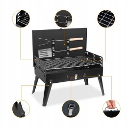 Lagaminas grilis nešiojamas sulankstomas lagaminas + stalo įrankiai