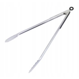 2x plieninės grilio žnyplės 40 ir 45 cm šepetys