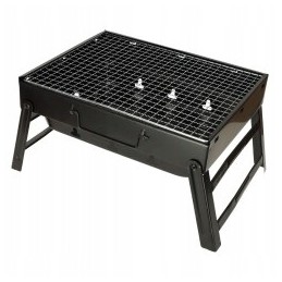 Nešiojama anglinė sodo kepsninė su briketais, sulankstoma lagamine
