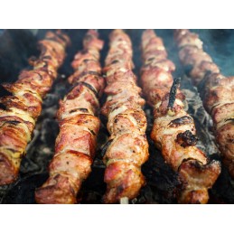 Nešiojama anglinė sodo kepsninė su briketais, sulankstoma lagamine