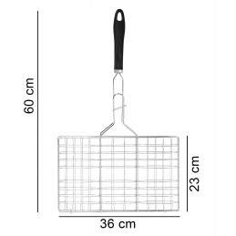 Grilio grotelės mėsai, žuviai, daržovėms, uždaras krepšelis, kepimo grotelės, 23x36 cm