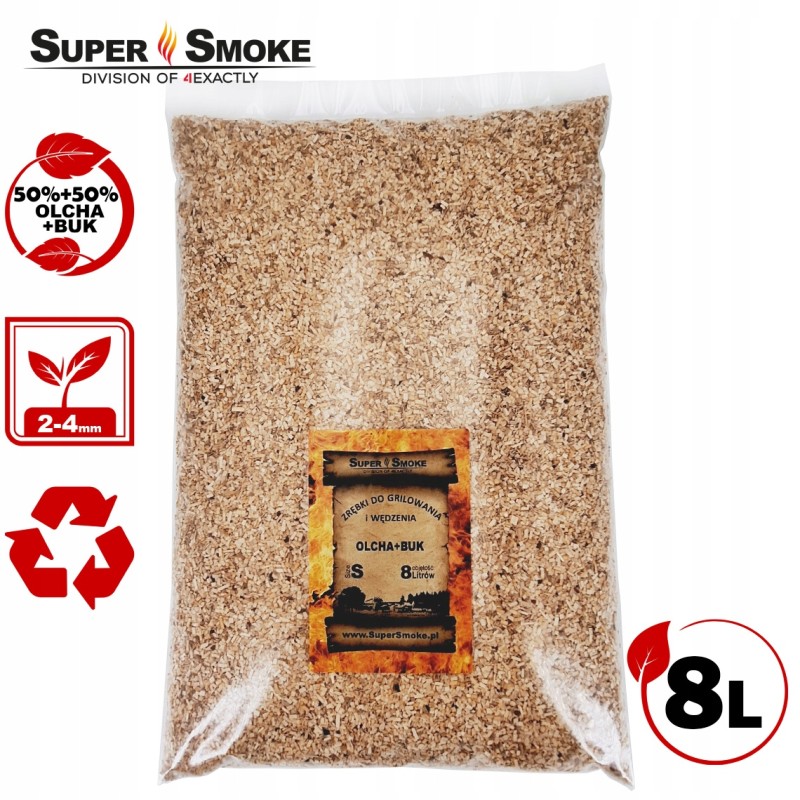 Super dūmų alksnio rūkymo traškučiai 8 litrai dydis:s stipri folija