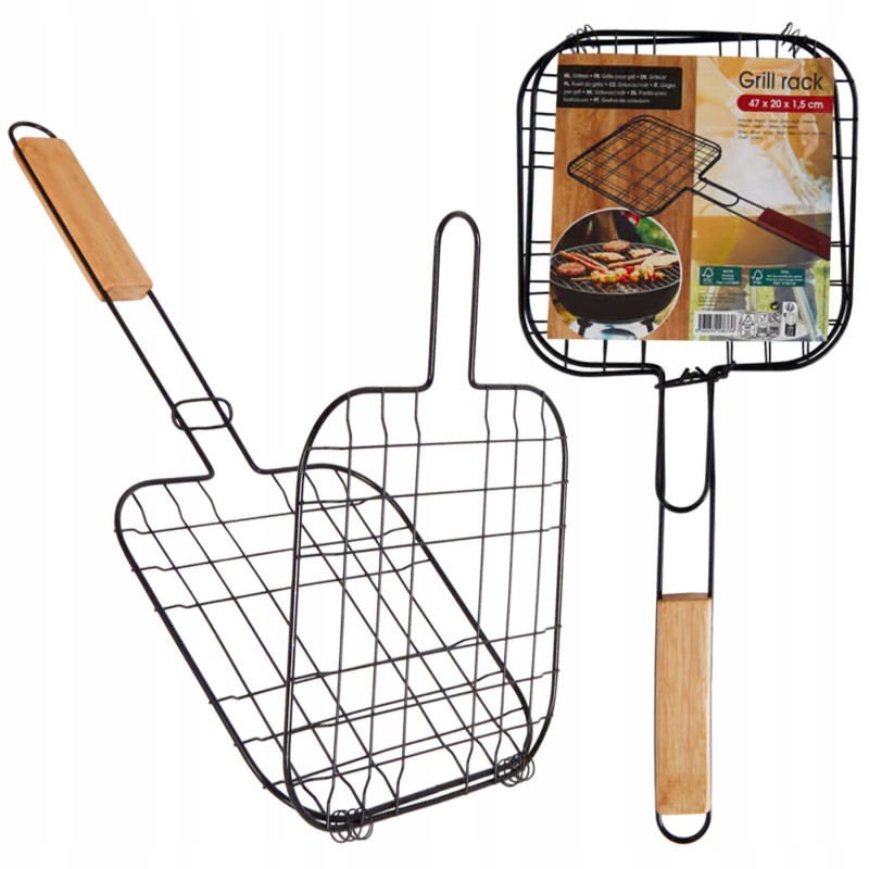 Grilio krepšelis, grotelės, grotelės žuviai, mėsai, daržovėms