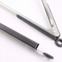 Nerūdijančio plieno virtuvinės grilio žnyplės 30cm grotelės