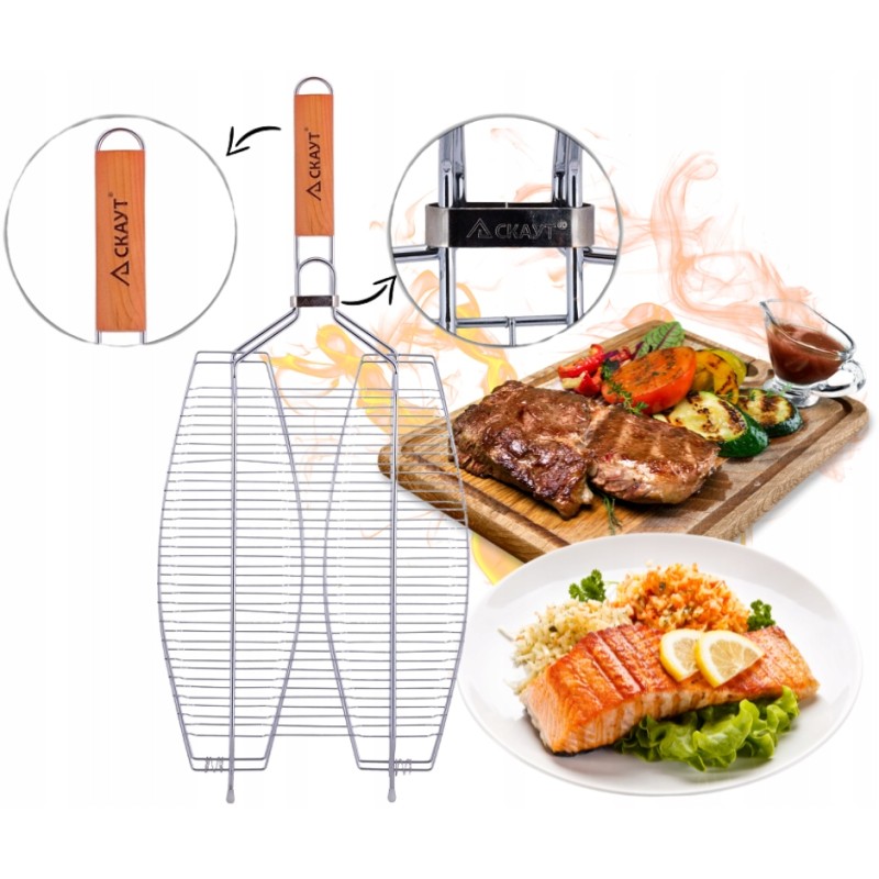 ⭐⭐⭐Plieninės grotelės kepimui ant grotelių, mėsos, kepsnių, žuvies kepimui sk-0708⭐⭐⭐