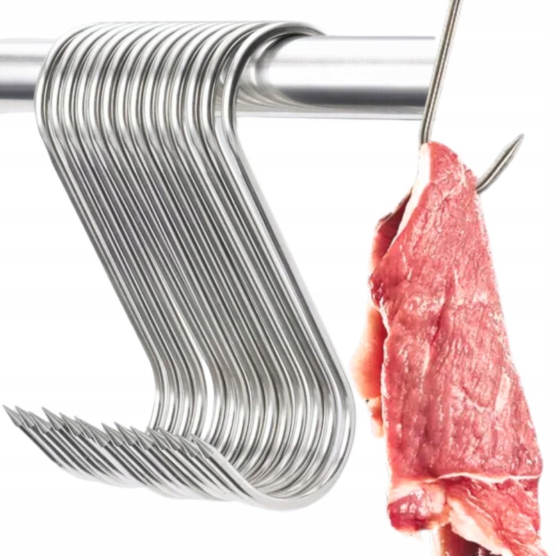 Dideli kabliukai žuvies mėsos rūkymui kabliukai nerūdijančio plieno 15cm 20vnt
