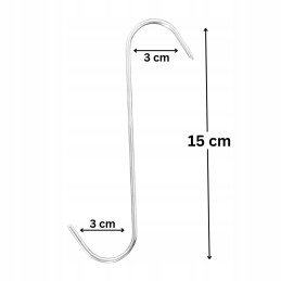 Dideli kabliukai žuvies mėsos rūkymui kabliukai nerūdijančio plieno 15cm 20vnt
