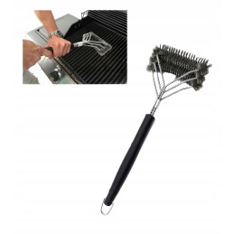 Didelis 45 cm metalinis trigubas vielinis šepetys grotelių valymui