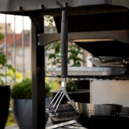 Didelis 45 cm metalinis trigubas vielinis šepetys grotelių valymui