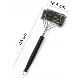 Didelis 45 cm metalinis trigubas vielinis šepetys grotelių valymui