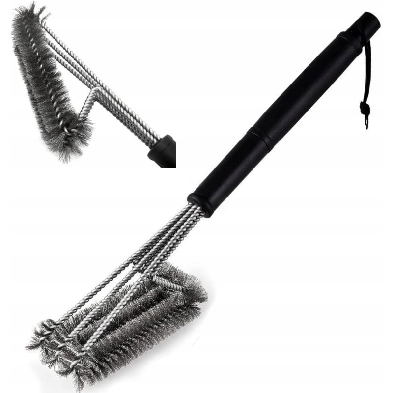 Trigubas grilio valymo šepetys