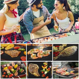 5x tefloninių grilio kilimėlių rinkinys 40 x 33 cm