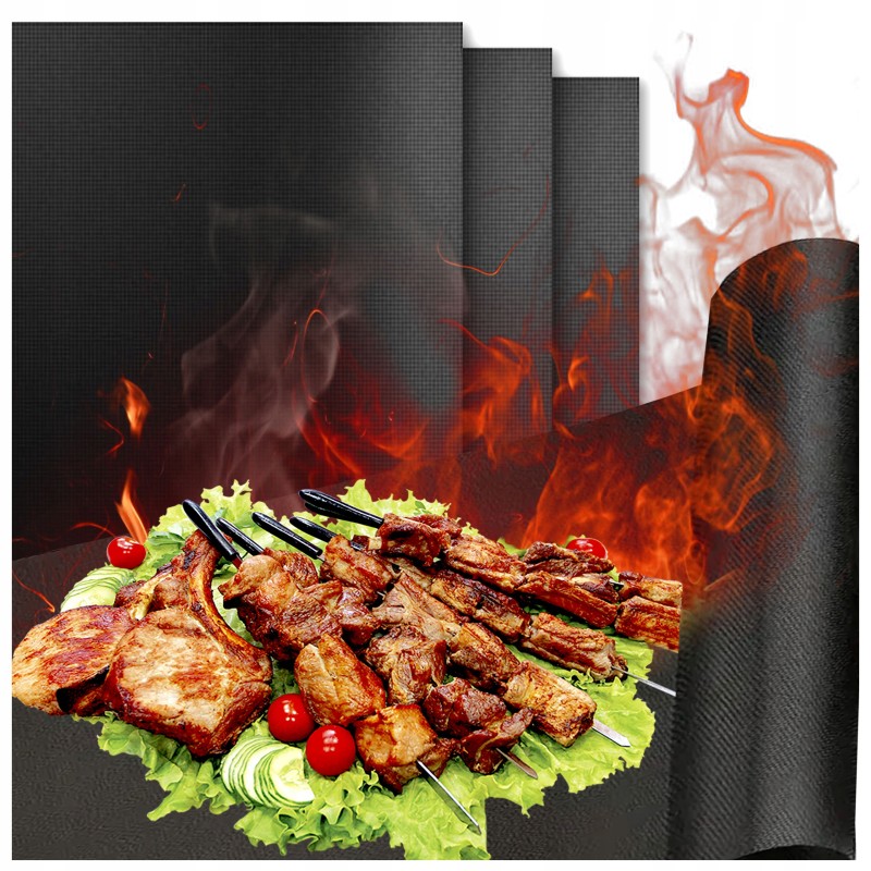 3x tefloninis kepimo kilimėlis, daugkartinio naudojimo grilio padėklas orkaitei