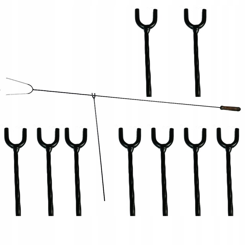 Dešros šakučių atramos, rinkinyje 10 vnt.