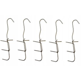 Trigubi žuvies rūkymo kabliukai su barstytuvu - rinkinyje 5 vnt