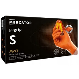 Mercator gogrip orange - pirštinės, nitrilas, be pudros su deimantine tekstūra