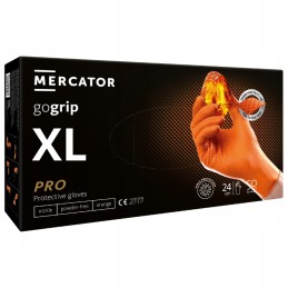 Mercator gogrip orange - pirštinės, nitrilas, be pudros su deimantine tekstūra