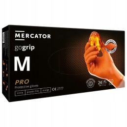 Mercator gogrip orange - pirštinės, nitrilas, be pudros su deimantine tekstūra