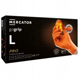Mercator gogrip orange - pirštinės, nitrilas, be pudros su deimantine tekstūra