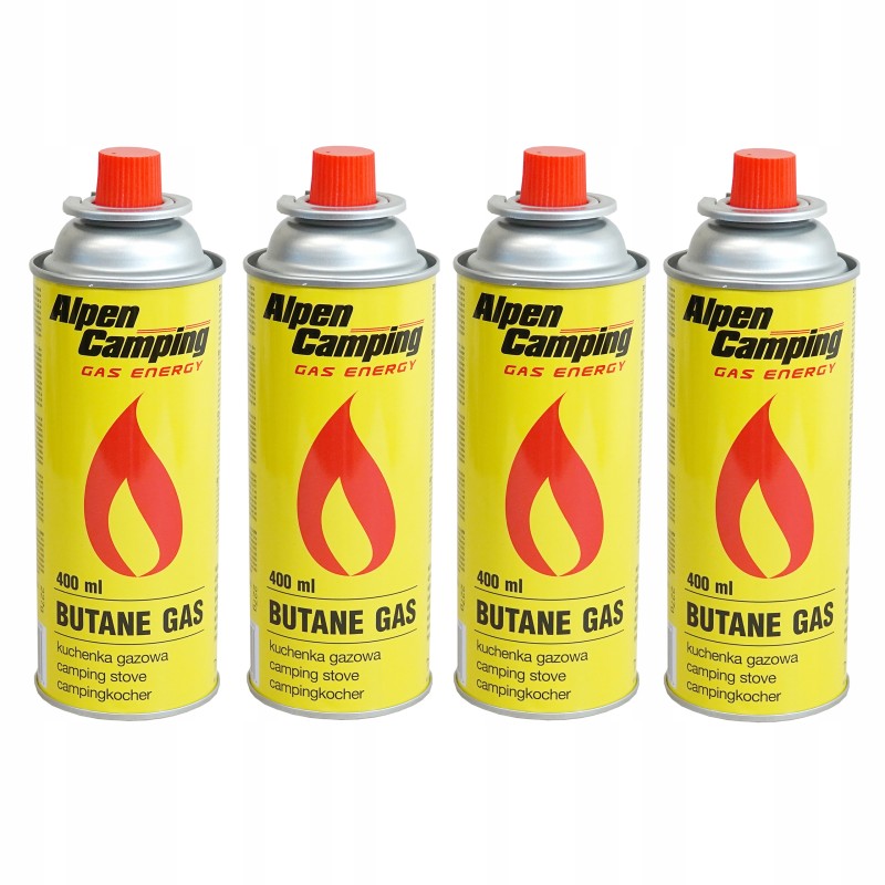 Dujų kasetės iš Lenkijos firmos Alpen Camping 400ml - 4 vnt