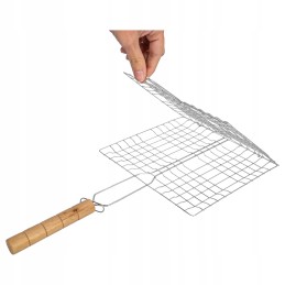 Grilio grotelės, krepšys mėsai, žuviai, daržovėms kepti, uždaros, plieninės grotelės