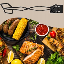 Grilio žnyplės, virtuviniai nagai, metalinės mėsos žirklės, kietos, 42 cm