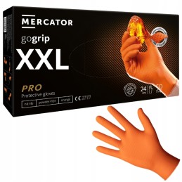 Mercator gogrip orange - pirštinės, nitrilas, be pudros su deimantine tekstūra