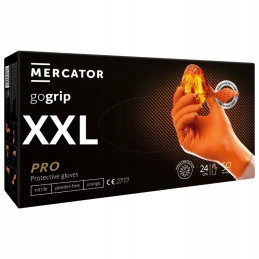 Mercator gogrip orange - pirštinės, nitrilas, be pudros su deimantine tekstūra