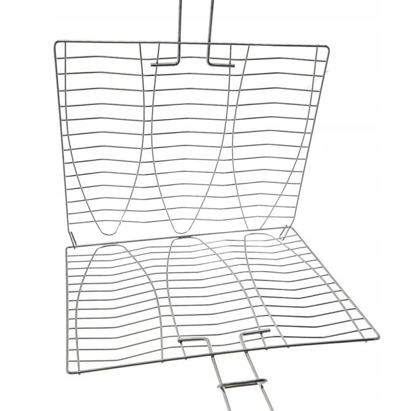 Grilio grotelės mėsai, žuviai, daržovėms kepti, uždaras krepšelis, plieninės grilio grotelės