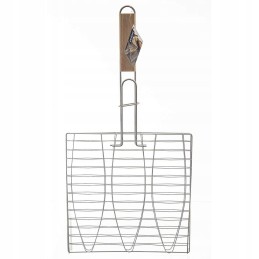 Grilio grotelės mėsai, žuviai, daržovėms kepti, uždaras krepšelis, plieninės grilio grotelės