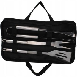 3x grilio priedai mentele šakutės grilio rinkinys grotelės + dėklas