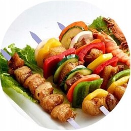 Šampūno iešmeliai, 6 vnt, 45 cm, šašlykui, laužui