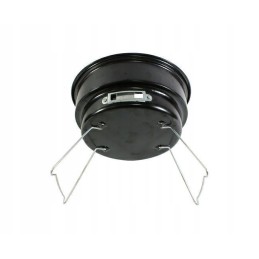 Mažos, nešiojamos, apvalios turistinės anglies kepsninės su atlenkiama rankena