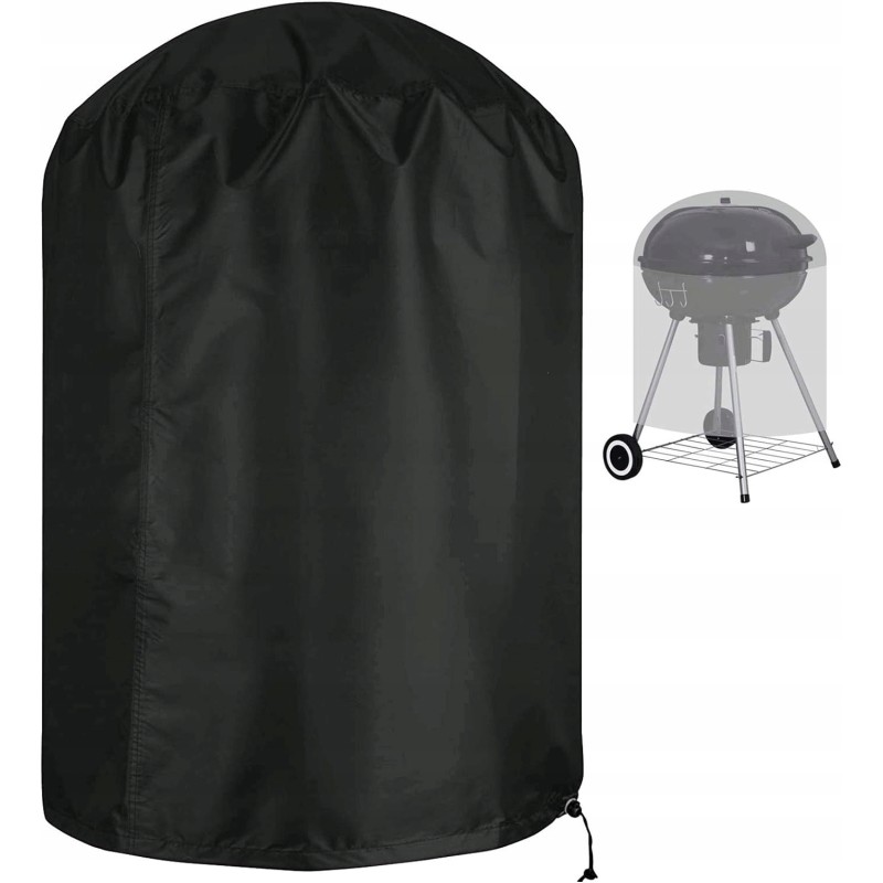 Juodas apvalus kepsninės dangtis 90x77cm vandeniui atsparus oxford 420d