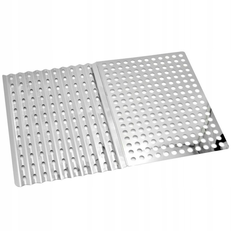 Grilio grotelės, padėklas, skarda, stačiakampė plieninė kepsninė, 46x30cm