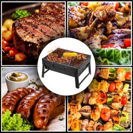 Sulankstomas turistinis nešiojamas medžio anglies sodo lagaminas su rankena