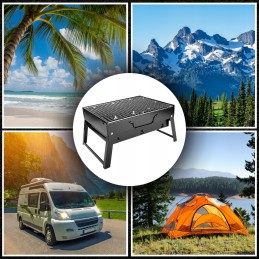 Sulankstomas turistinis nešiojamas medžio anglies sodo lagaminas su rankena