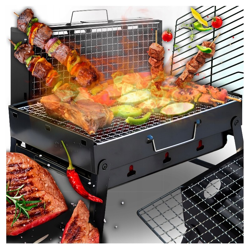 Sulankstomas turistinis nešiojamas medžio anglies sodo lagaminas su rankena