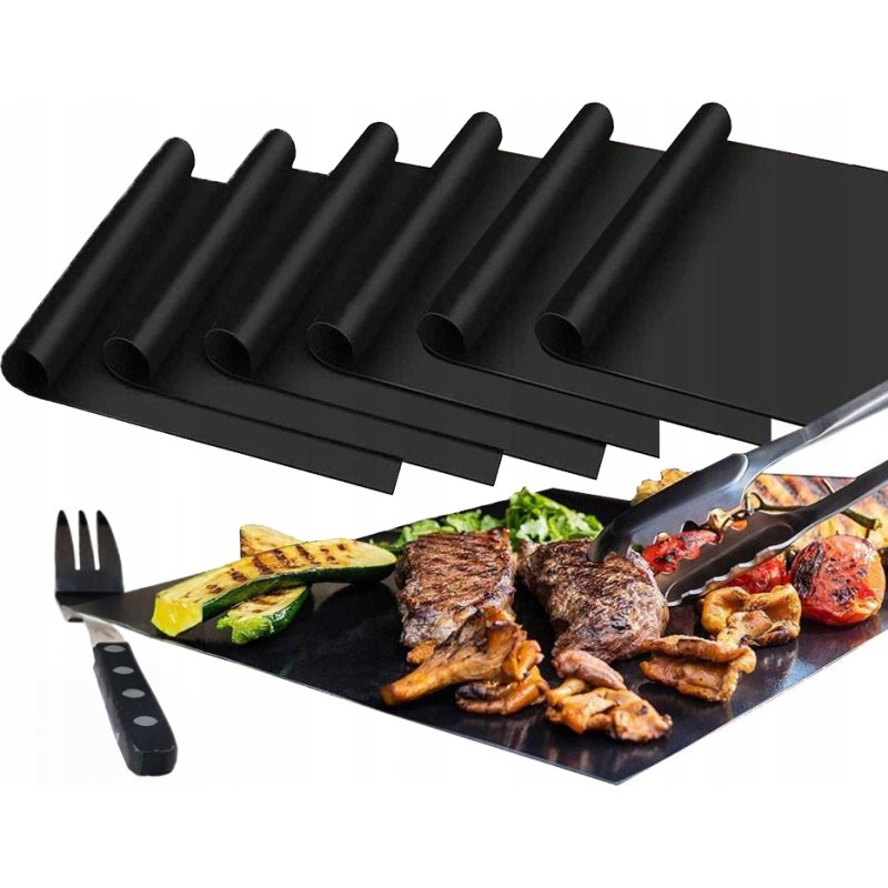 Daugkartinio naudojimo tefloniniai grilio padėklai kepimui, 6 vnt