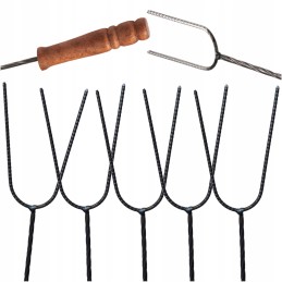 Šakutė laužui, dešros lazdelės, 100 cm, 5 vnt