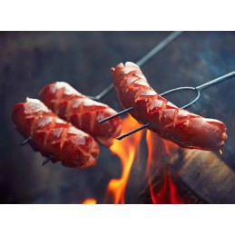 Šakutė laužui, dešros lazdelės, 100 cm, 5 vnt