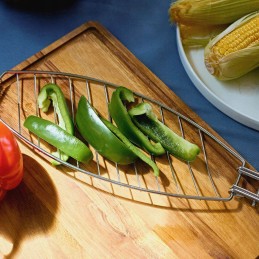 Lengvas grilio krepšelis skirtas kepti žuvį 55x13x3 cm homla