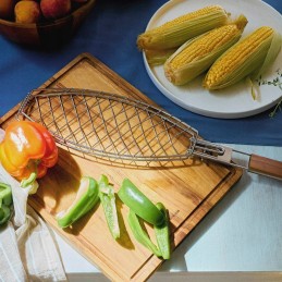 Lengvas grilio krepšelis skirtas kepti žuvį 55x13x3 cm homla