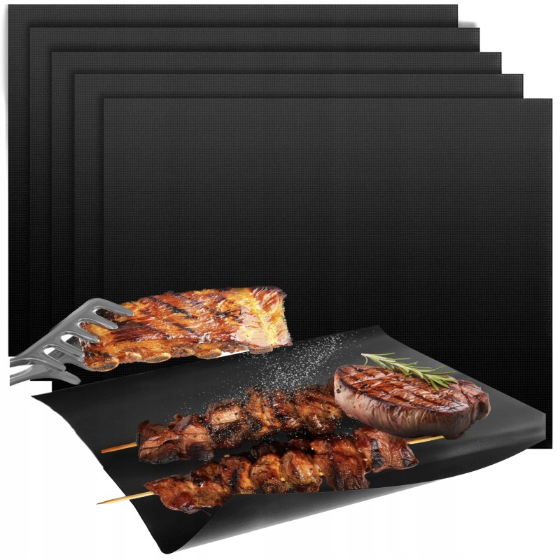 8 x tefloninio kilimėlio grotelių padėklas, skirtas kepti daugkartinio naudojimo kepsninėje