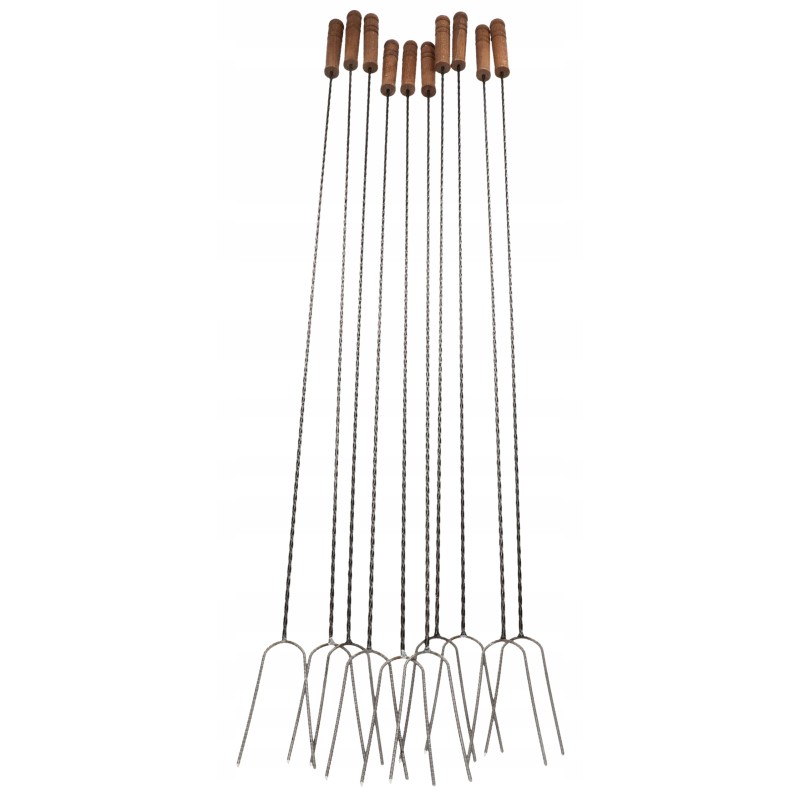 Šakės, židinio šakutė, 100 cm, lazda, įdėklas - 10 vnt