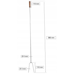 Šakės, židinio šakutė, 100 cm, lazda, įdėklas - 10 vnt