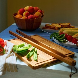 Lengvos grilio žnyplės iš akacijos medienos 60 cm homla