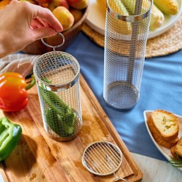 Lengvas grilio krepšelis kepimui, apvalus, 20x9 cm, homla