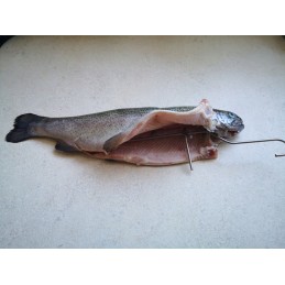 Trigubi žuvies rūkymo kabliukai su barstytuvu, ilgis 21cm, storis 3mm, rinkinyje 5 vnt.