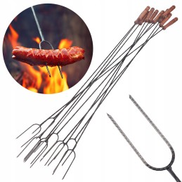 10vnt trumpa grilio šakutė laužui